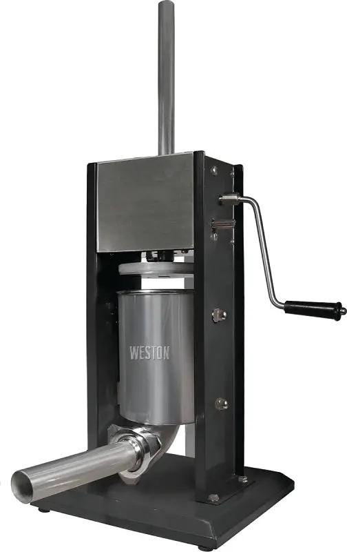 Weston 86-0701-W Stainless Steel Vertical Sausage Stuffer – 7-Pound Capacity, Home Meat Processing 1