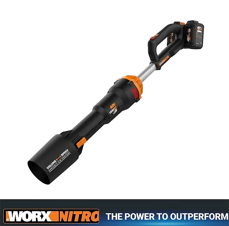 Worx Leafjet Cordless Blower – 40V Brushless Motor, 4-Ah Battery, 4-Speed Control 1