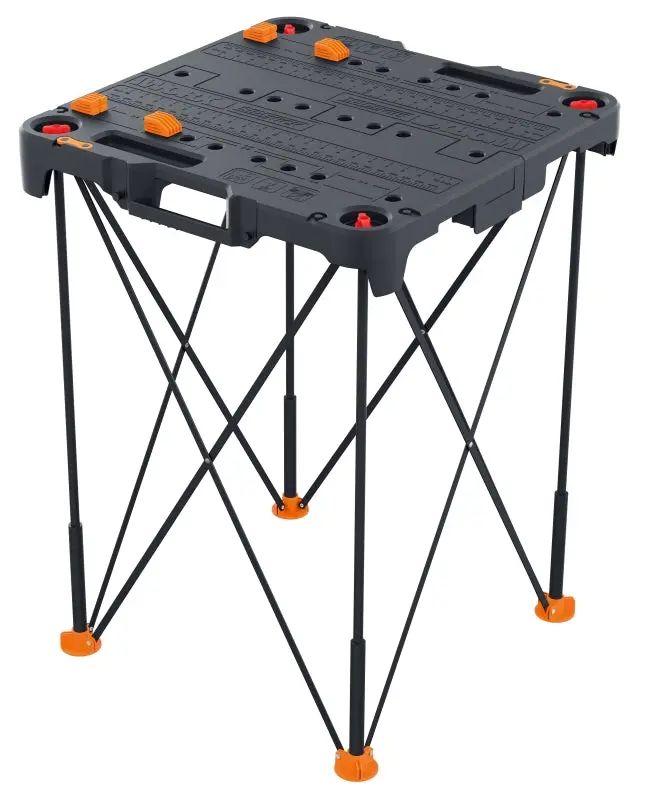 Worx Wx066 Portable Folding Work Table – 32" Height, 300 Lb Capacity, Black Plastic Top 1