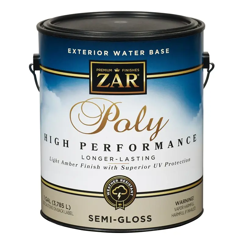 Zar 34213 Water-Based Polyurethane – Amber Semi-Gloss Finish, 1-Gallon Can 1