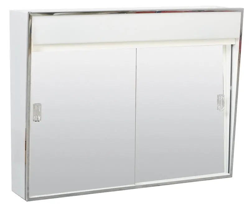 Zenith 701L Illuminated Medicine Cabinet – 23-3/8" Width, White Steel With Chrome Trim 1