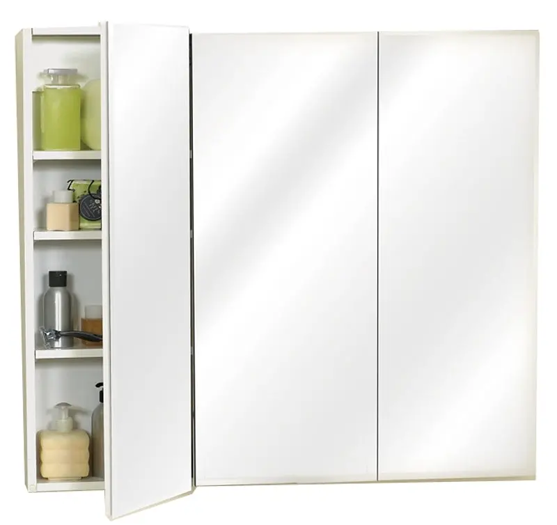 Zenith M36 Wood Medicine Cabinet – 35-7/8"W X 29-7/8"H X 4-1/2"D, Clear Glass Doors, 3-Tier Shelving 1