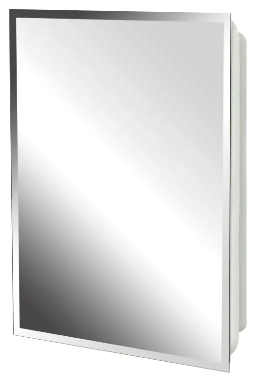 Zenith Mp109 Surface-Mount Medicine Cabinet – 16" W × 4.5" D × 20" H, Polystyrene Body, Metallic Finish, Two-Shelf Interior 1