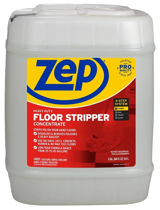 Zep Heavy-Duty Floor Stripper – 5-Gallon Clear Liquid Formula 1