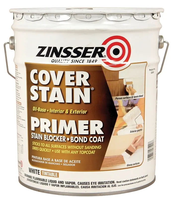 Zinsser Bulls Eye 1-2-3 Flat White Primer – 5-Gallon Interior/Exterior Can 1