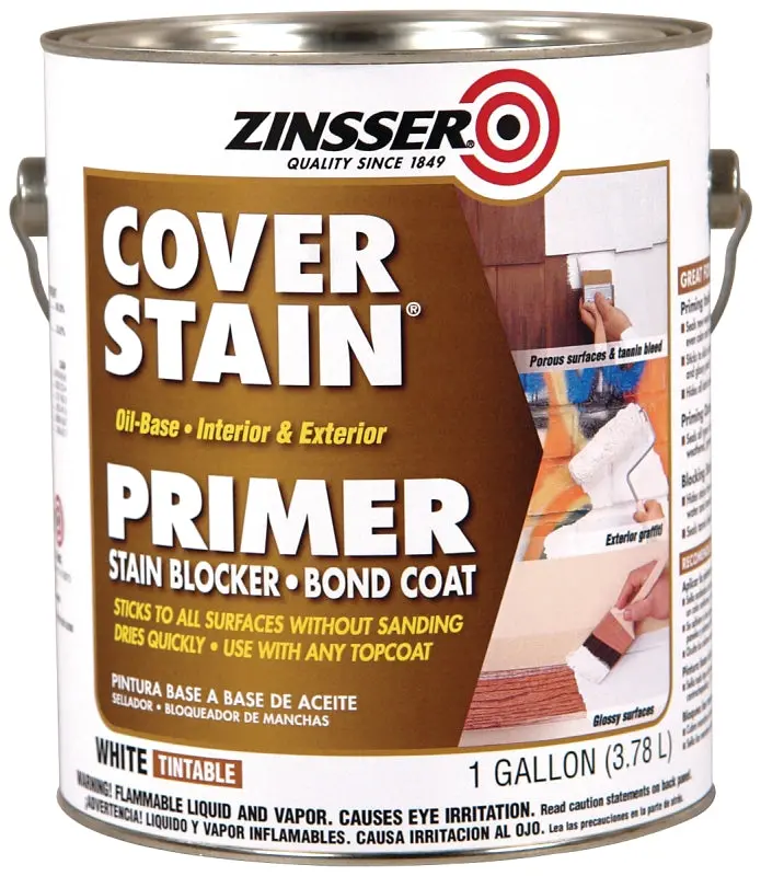 Zinsser Bulls Eye 1-2-3 Primer – Flat White Interior/Exterior Primer, 1 Gallon Can 1