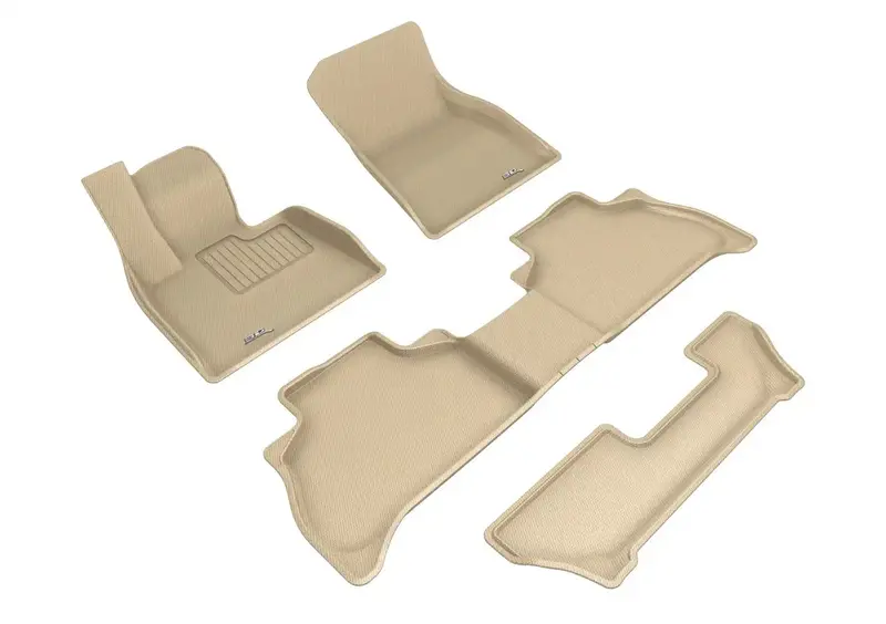 3D Maxpider Kagu All-Weather Floor Liners – Tan, Front/Rear + Third Row (Part #L1Bm10701502) 1