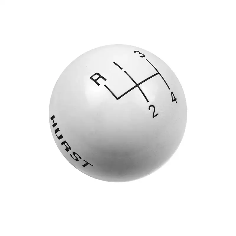 Hurst 1637626 White Shifter Knob – 4-Speed Manual, 3/8"-16 Thread Mount 1