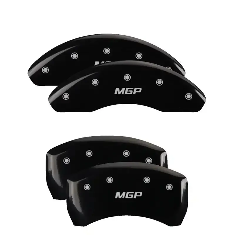 Mgp 4-Piston Caliper Covers – Engraved Front & Rear, Matte Black Finish With Silver Accent Detailing 1