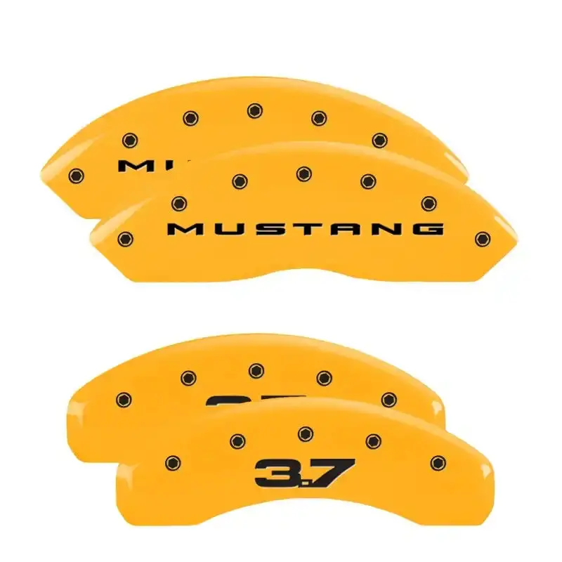Mgp Engraved Caliper Covers – Front & Rear For 2015 Mustang, Red Finish With Silver Accent 1