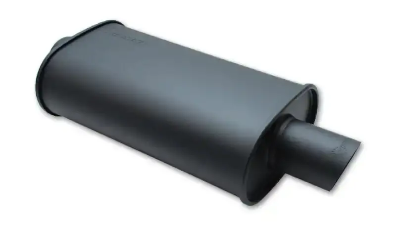 Vibrant Streetpower Oval Muffler – Flat Black Finish, 4" Inlet/Outlet, Aggressive Yet Street-Legal Sound 1